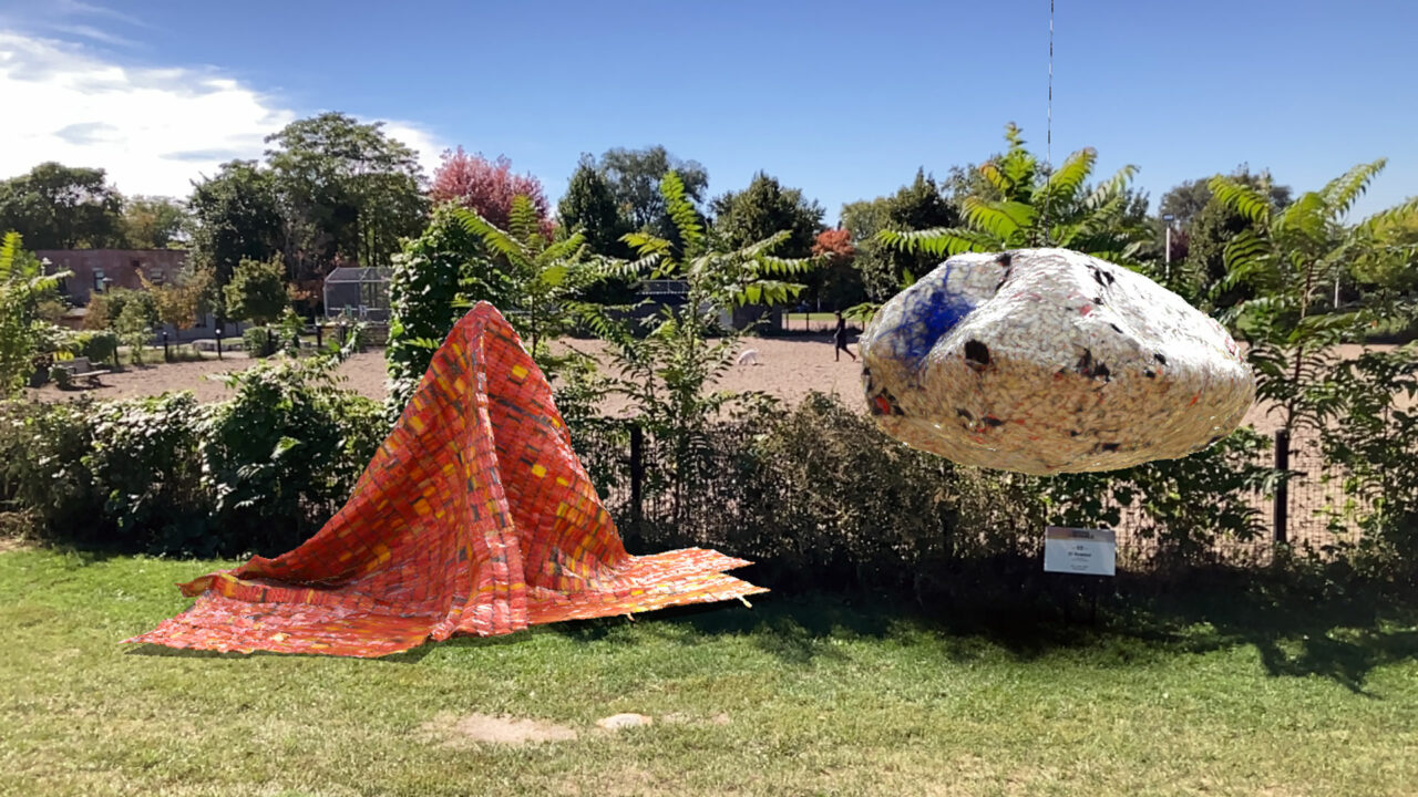 Image of Seeing the Invisible, an outdoor AR exhibit.