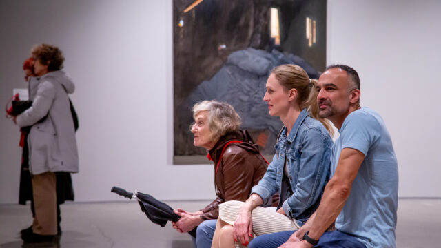 drawing in the museum people with moca exhibition